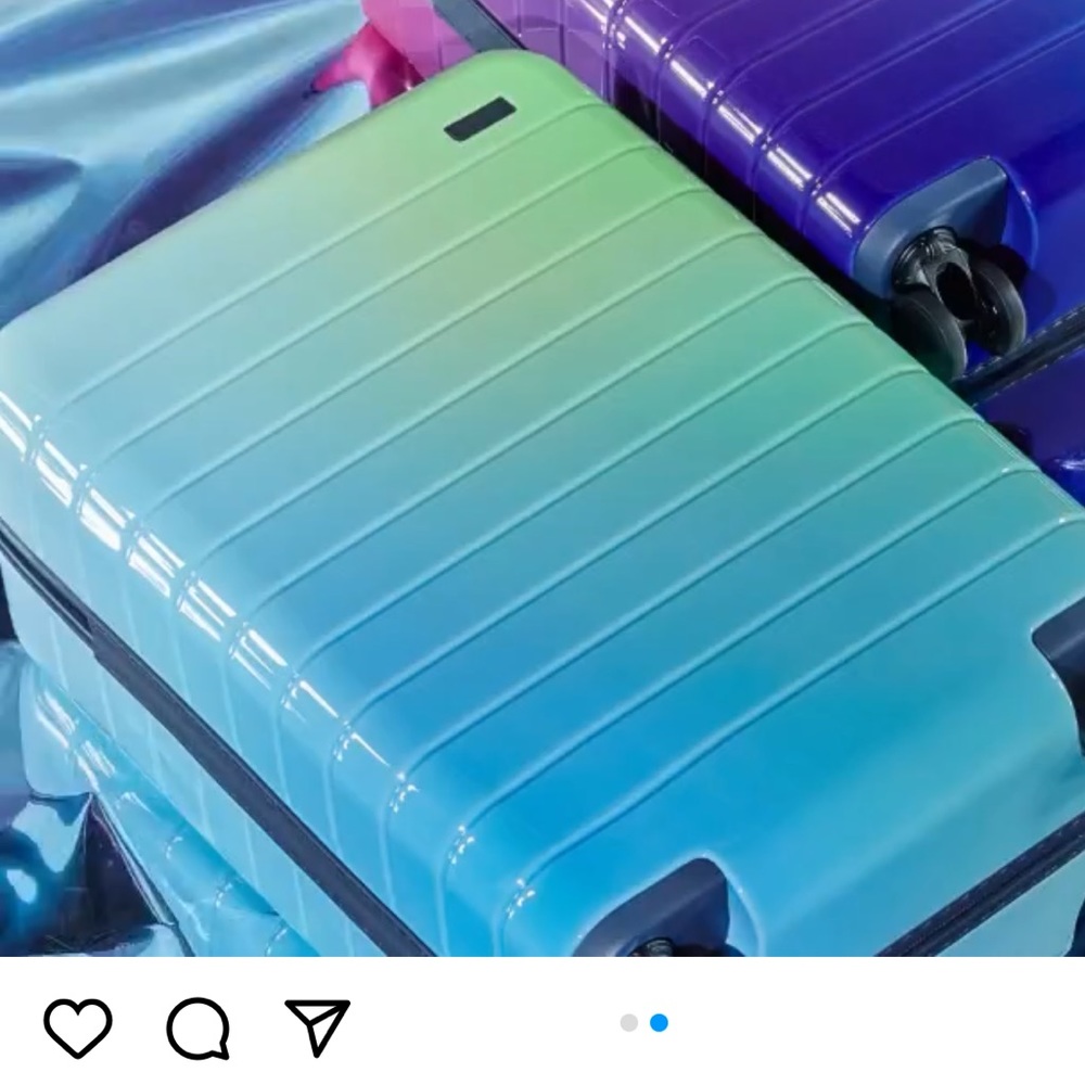 ISO Away Travel carry-on suitcase in Teal from Aura Collection or White
